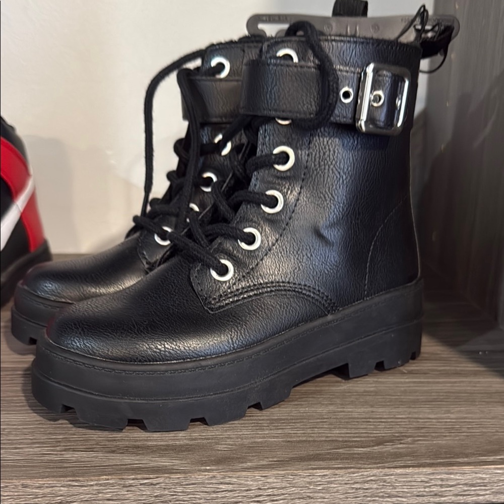 Black Leather Ankle Boots